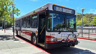 (New Bus!) County Connection: 2023 Gillig Low Floor #2301 on Bart Bus Bridge - Lafayette to Orinda