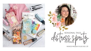 How to Create Tim Holtz Distress Spritz Backgrounds for Die Cutting | Seasonal Tags, Scrapbook.com