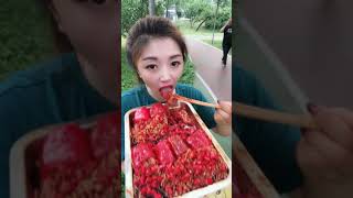 ASMR | China , eating fast  , Nooldes chicken food sea food