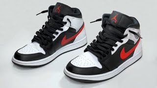 HOW TO LACE NIKE AIR JORDAN MID 1 LOOSE | (Jordan mid 1 Loosely laces style)