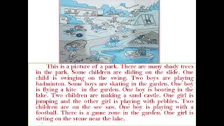 std. 10, English, picture description, park, gala assignment 2025, krishnaacademy1976