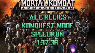 Mortal Kombat Armageddon Konquest Mode Speedrun All Relics (1:37:36) New World Record