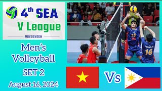 ALAS PILIPINAS VS VIETNAM SET 2 MEN’S VOLLEYBALL SEA VLEAGUE August 16, 2024