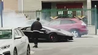 Lamborghini Aventador Loud Burnout on Street