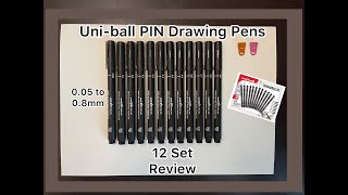 Uni Ball PIN Drawing Black Fine Line Pens 12 Set - Neat and Ultra Precise Drawing - Review