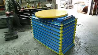 Bishamon Model BIS-25-36 scissor lift table with rotary top