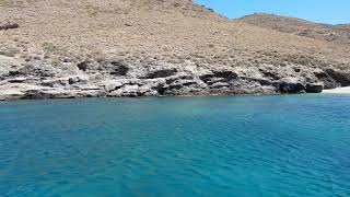 Exploring a secluded beach in Kea island