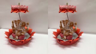 Lotus Aasan and lotus umbrella for Ganpati |Lotus Singhasan for Ganapti | Ganpati Makhar Ideas