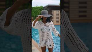 Easy crochet swim cover up full tutorial on my channel. #crochet #easycrochet #fashion