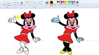 Micky mouse computer painting // how to draw micky mouse step by step draw // #micky #mspaint