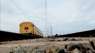 Two trains crossing | Train video | indian railway | large train| Chennai | parallel trains| track