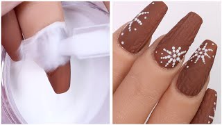 ❄️ New Nail Art 2023 | Cozy Knit Sweater Nails For Winter ❄️