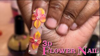 1st Attempt 3D Flower Nail🫠🫠| MY BEGINNER’S NAIL JOURNEY SERIES | Acrylic Application| Mia Secret