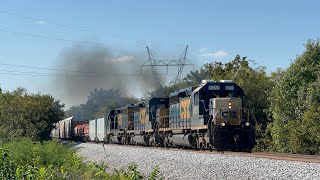 CSX SD40-2 8051 Leads Smoky SD40 Trio on Extra U446-05 on 10/5/24