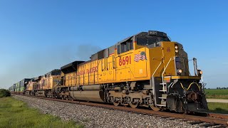 UP 8691 SD70ACe Leads an Extremely Fast Z-YCEG in Hickory Ridge, AR