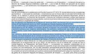 MODELO DE RESOLUCIÓN QUE DECLARA IMPROCEDENTE UNA HUELGA