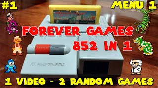 Forever Games 852 in 1 - #1 [1 Video - 2 Random Games] Famicom - Nintendo NES