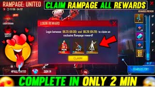 How To Complete Rampage Event | FF New Event Today | Free Reward | Rampage Event In Free Fire