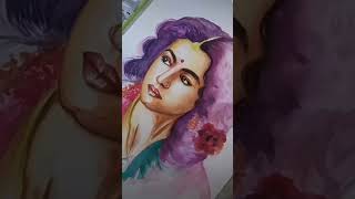 Alia watercolor portrait ll #youtubeshorts #trending #youtubeindia #viral #arts #shorts