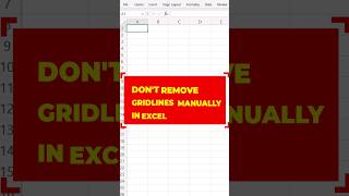 Don't remove gridlines manually in Excel!! 👈👉Instead use Shortcut #excelshorts #exceltricks #excel