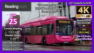 [Reading buses] pink 25 ~ Reading, Friar Street ➝ Peppard Common, The Unicorn (2023 ver.)【4K UW】