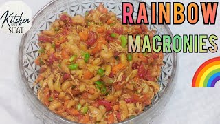 Rainbow macronies||Chicken rainbow macronies recipe.