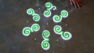 Aani madham special simple flowerrangoli/easyrangoli/festivalrangoli/muggulu/gokulramya creatives