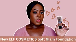 ...what in the ELF is this! 😳 | NEW ELF COSMETICS SOFT GLAM SATIN FOUNDATION | Review on Dark Skin