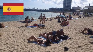 🇪🇸☀️🏖️ Spain Beach Walk - Walking tour Barcelona BEACH