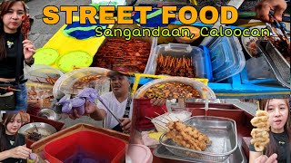 PINOY STREET FOOD IN SANGANDAAN, CALOOCAN | TRES KWATRO, FRIED ISAW, ICE CRUMBLE