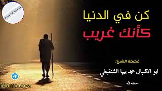 محاضر بعنوان: كن في الدنيا كأنك غريب -للشيخ أبي الأشبال محمد بن بيها الشنقيطي