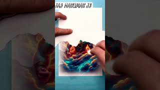 Hanuman ji painting #music #song #newsong #bajrangbaanwithlyrics #shortvideos