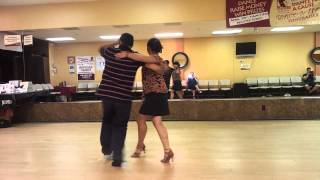 Rafael Deleon and Sarah Elopre dancing Salsa