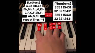 Confess To You piano tutorial (letters and numbers)