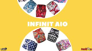 Reusable Infinit aio cloth diapers for 0-3 years old baby's.Rs.799/- only with two overnight insert.