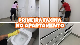 PRIMEIRA FAXINA NO NOSSO APARTAMENTO NOVO 🎉