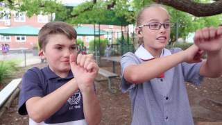 Penrith Public School students practice Silent Night in Auslan