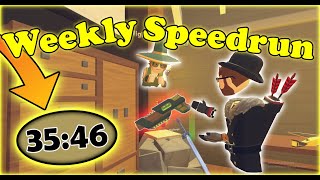 Rec Room Weekly 10/26 Speedrun, 35:48. I don't think that's a good time.