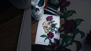 Skull and Roses #halloween #spooky #asmr #art #coloring #coloringart #coloringpages #coloringbook