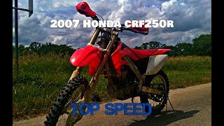 Honda crf250r Top Speed