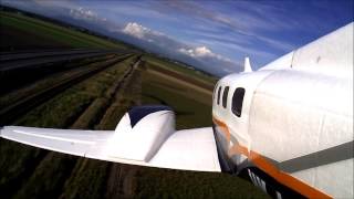 Beechcraft Duke B60 Over the new South Fraser Perimeter Road with Tail Cam Day 1