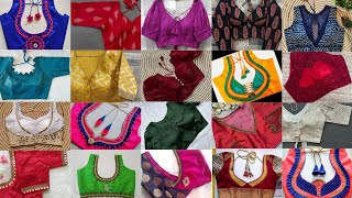 Very beautiful silk blouse || Back neck images || Viral blouse back neck collections#trendingblouse