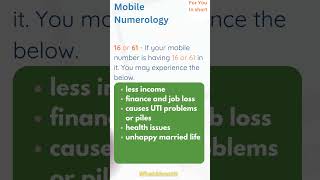 Mobile Numerology | 16 | 61 | Number Combination | WhatAboutIT