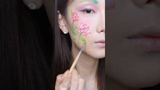 A gold fish in lotus pond makeup look #shorts #makeup #douyin #creativemakeup