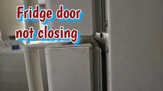 Refrigerator door not closing. #apartmentmaintenance #maintenancetech #pepegomez