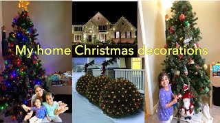 Christmas  decorations at home||Telugu vlogs from USA||Christmas tree||Telugu Vlogs