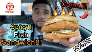 Popeyes Cajun Fish Sandwich Review! (It's Flounder)