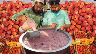 Refreshing Booster Strawberry 🍓 Milkshake | Crushed Ice Strawberry Juice In SummerDrink