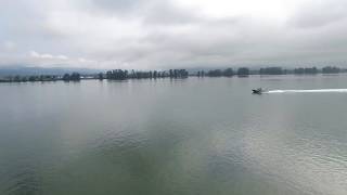 Pilot boat ripping by on the Columbia River