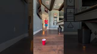 Blind folded ping pong trick shot! #trickshots #trickshot #shorts